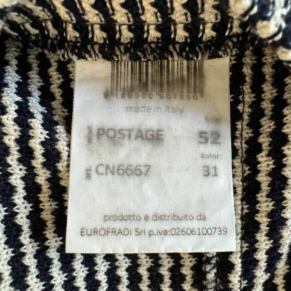 Men's Fradi Postage Black White Stretch Cardigan Blazer - 52 42 - Made in Italy - Picture 8 of 12